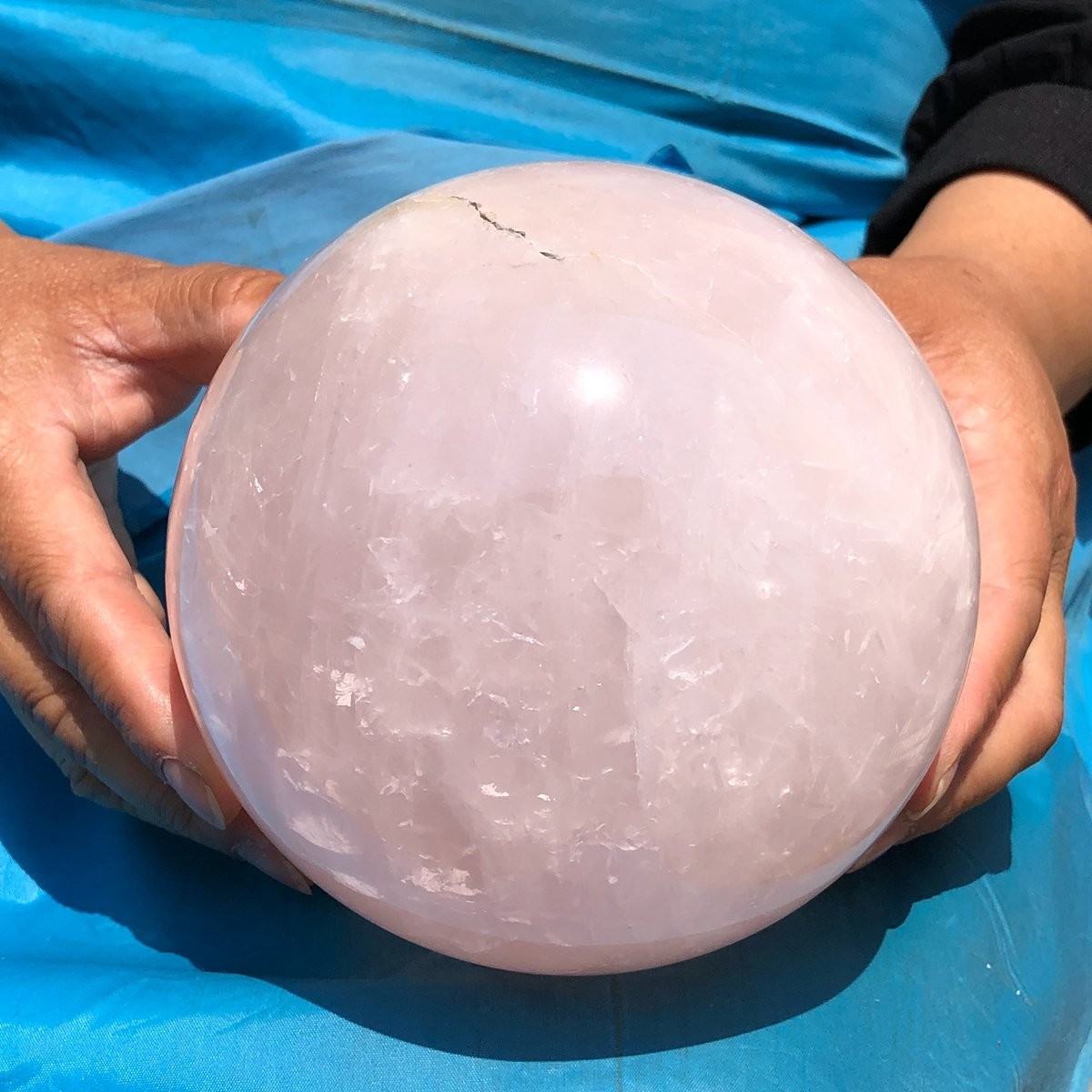 6.13 LB Natural Pink Rose Quartz Crystal Sphere Ball Healing Reiki 5082