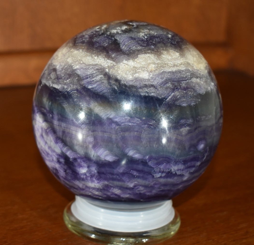 Purple Fluorite sphere 10 lb 8.8 OZ 143 mm