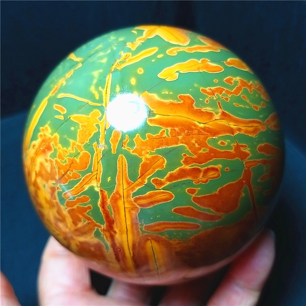 RARE 1020G Natural Polished Colorful Agate stone Ball Healing Madagascar CA4819