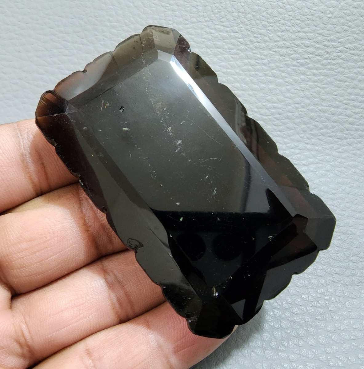 AAA+ Quality Smoky Quartz Hand Carved Cushion Shape Natural Gemstone 444 Crt