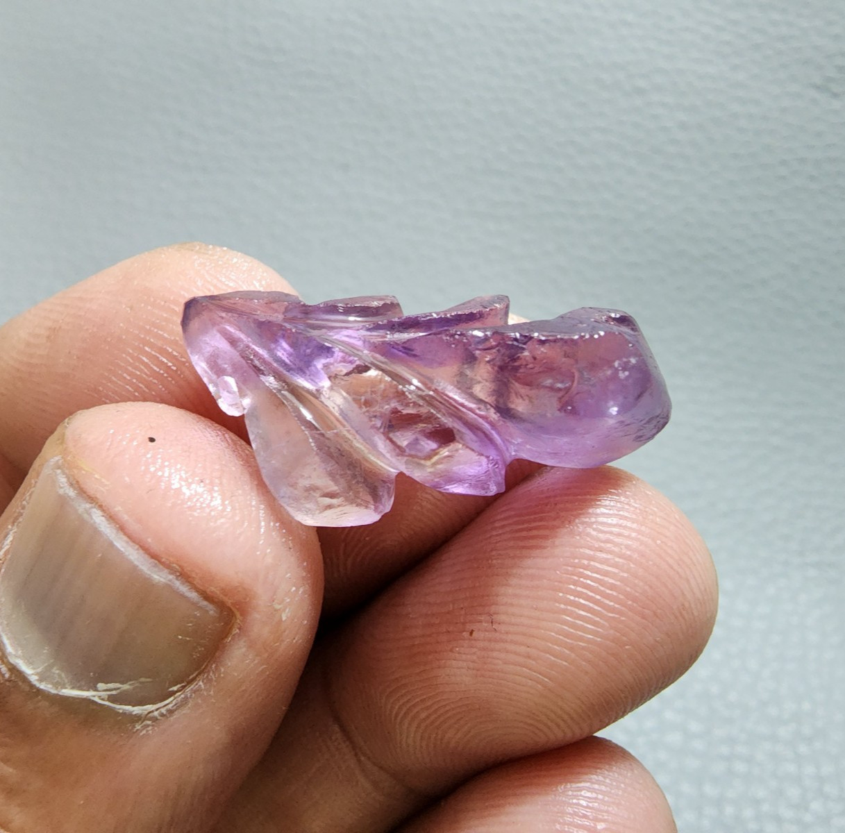 Lovely AA+ 19 Crt Purple Ametrine Flower Carving Gemstone Jewelry Making Carving