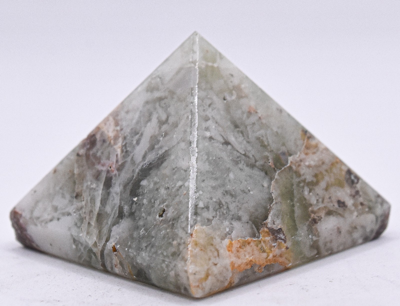 36mm Greenish White Fluorite Pyramid Polished Natural Crystal Mineral – india