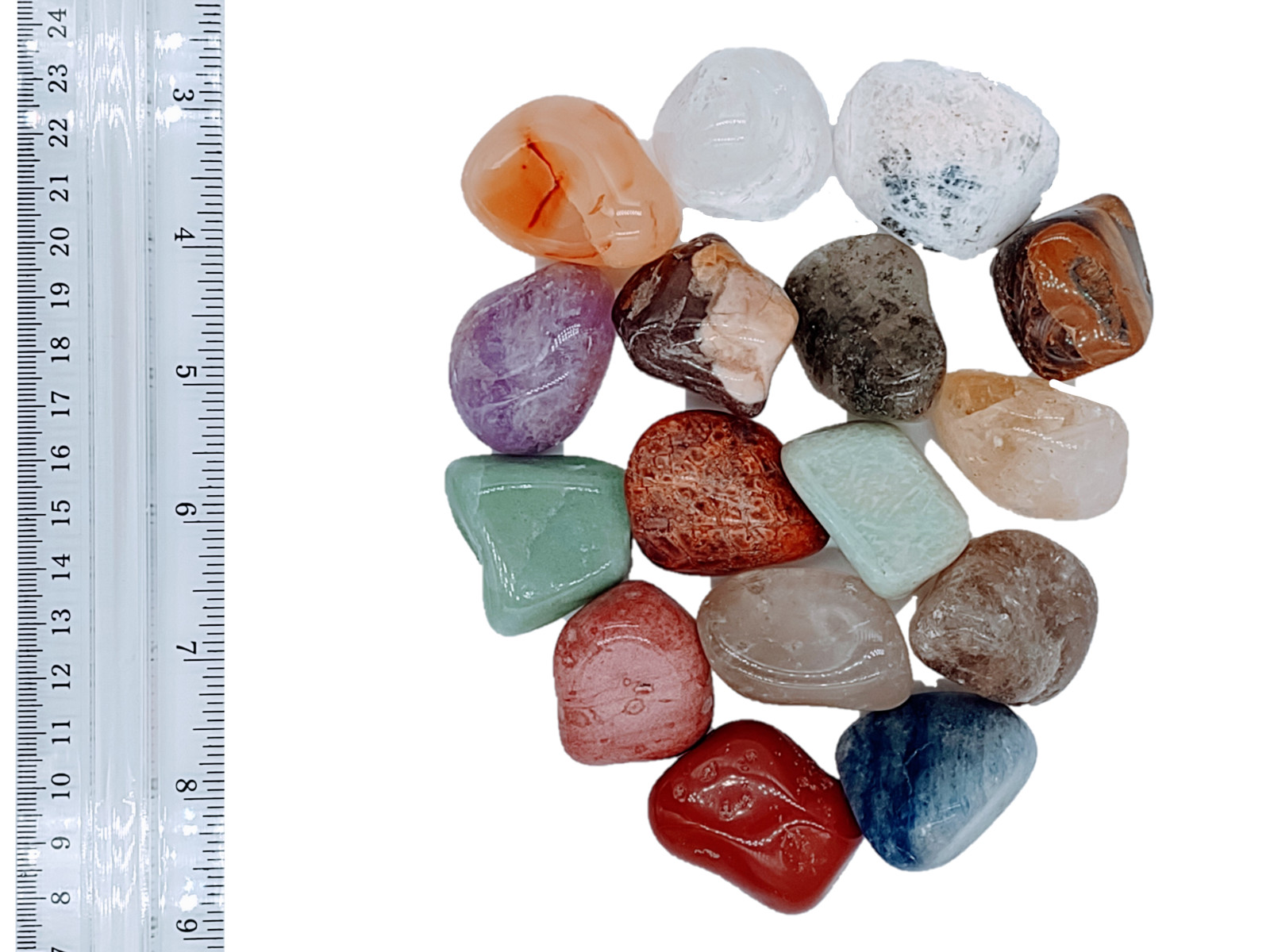 1 Pound Mixed Tumbled Gemstones Wholesale Bulk Lot Large 1-1.5 Inch Reiki Chakra
