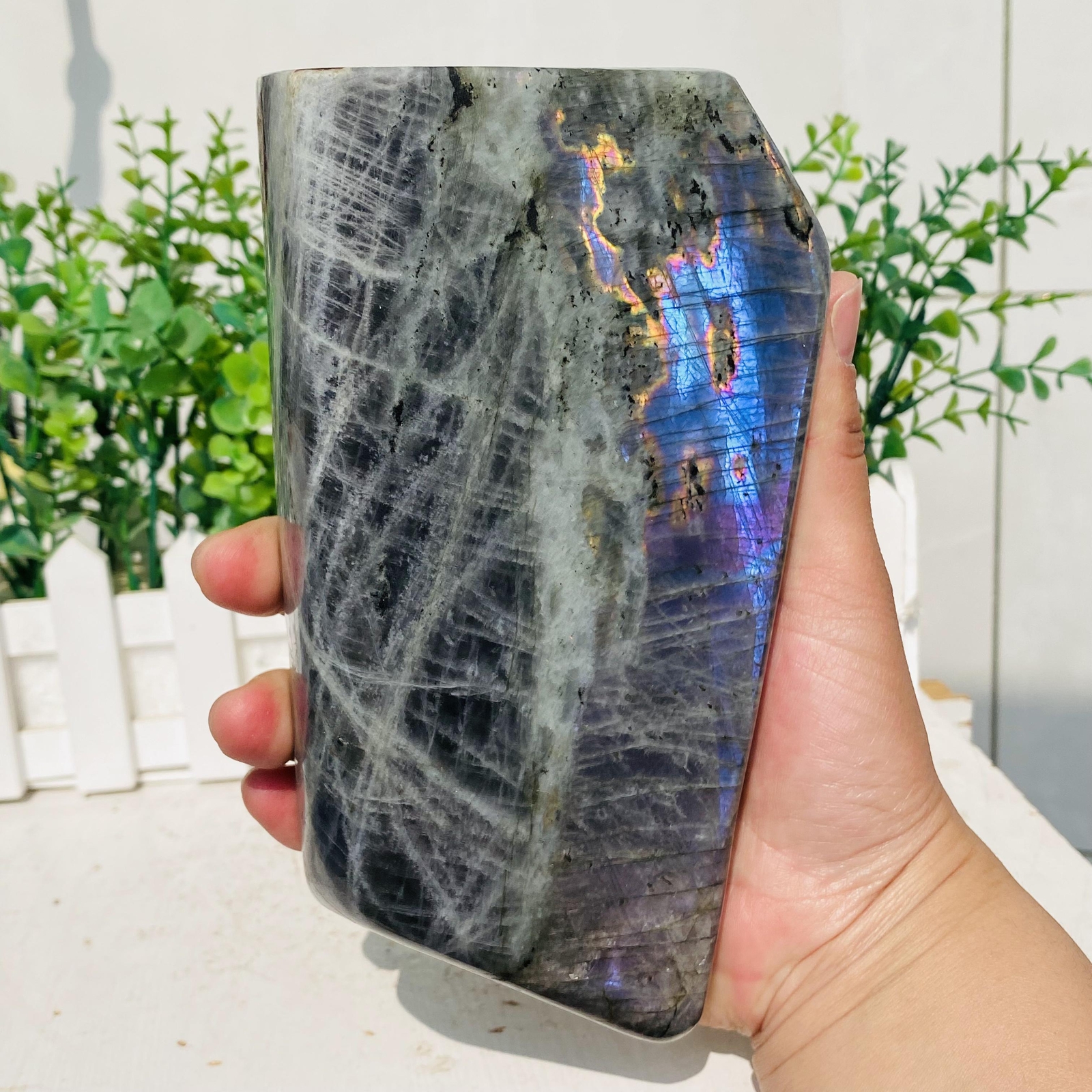 Natural Purple Labradorite Quartz Crystal Freeform Mineral Specimen 1520g