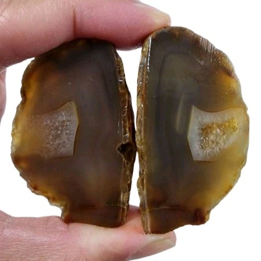 Banded Agate Faced Matching Halves 91.9 grams.