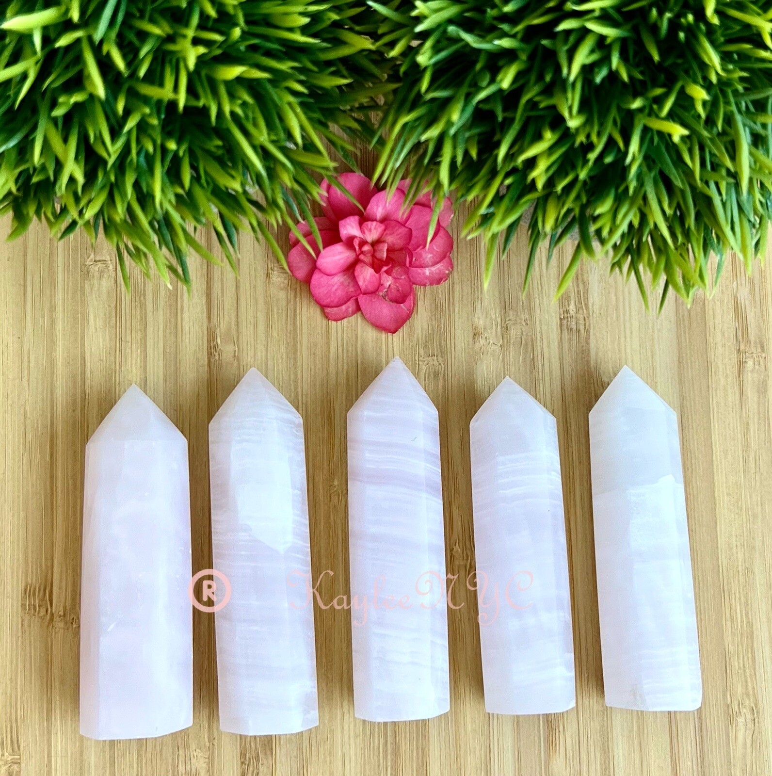 Wholesale Lot 1 Lb Natural Mangano Calcite Obelisk Tower Point Crystal Energy