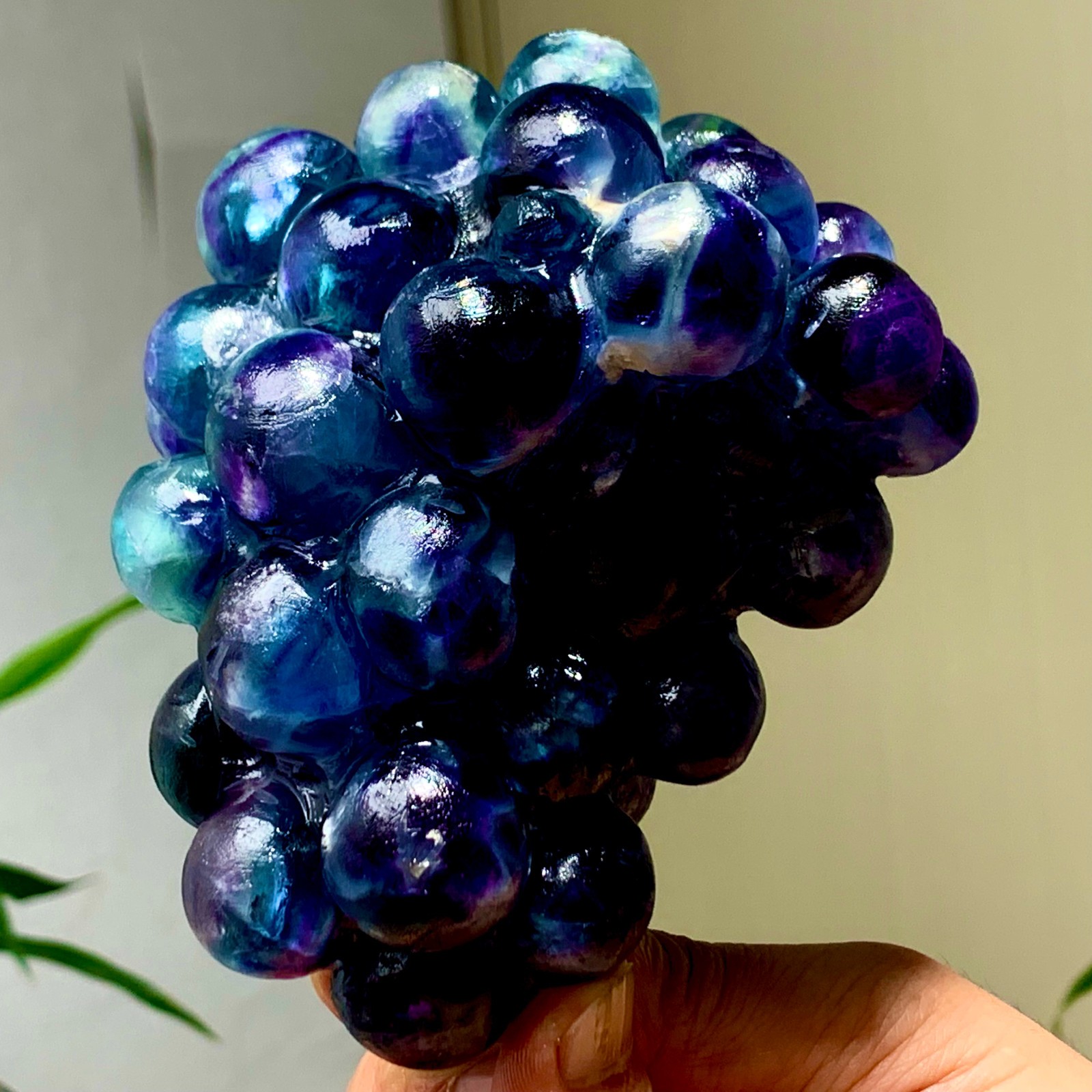 1.92LB Natural deep purple-green grape shape Crystal Madagascar mineral