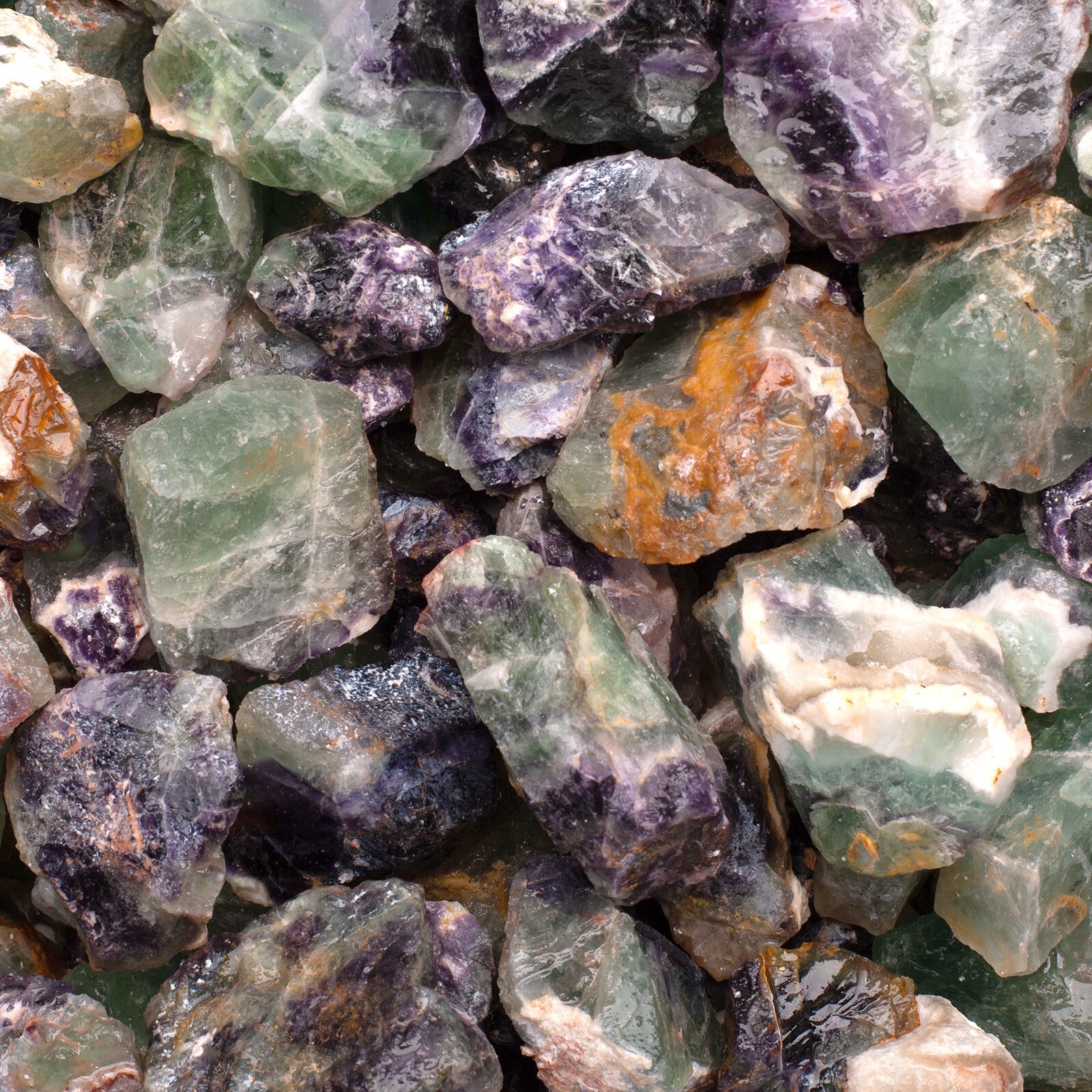Rainbow Fluorite – Rough Rocks for Tumbling – Wholesale Stone Crystal Mineral (C