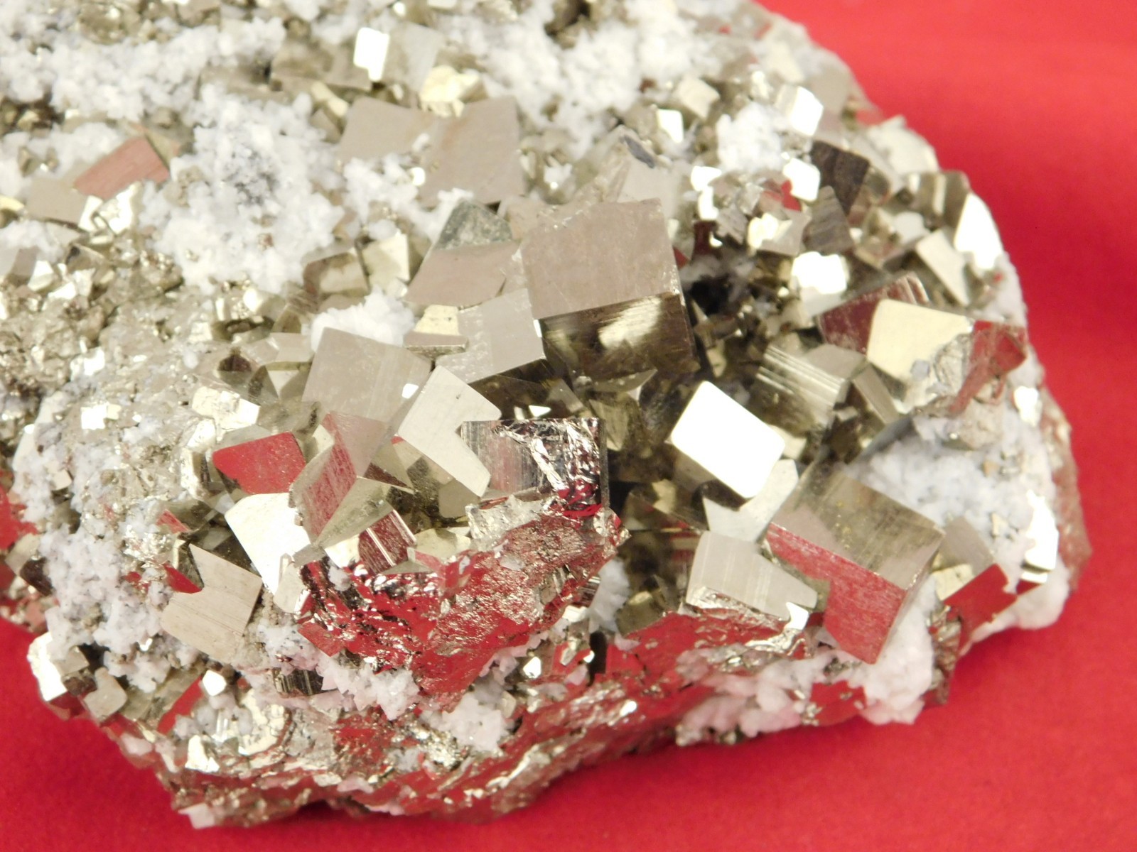 LARGER! 100% Natural PYRITE CUBE Cluster with Druzy Calcite Peru 490gr