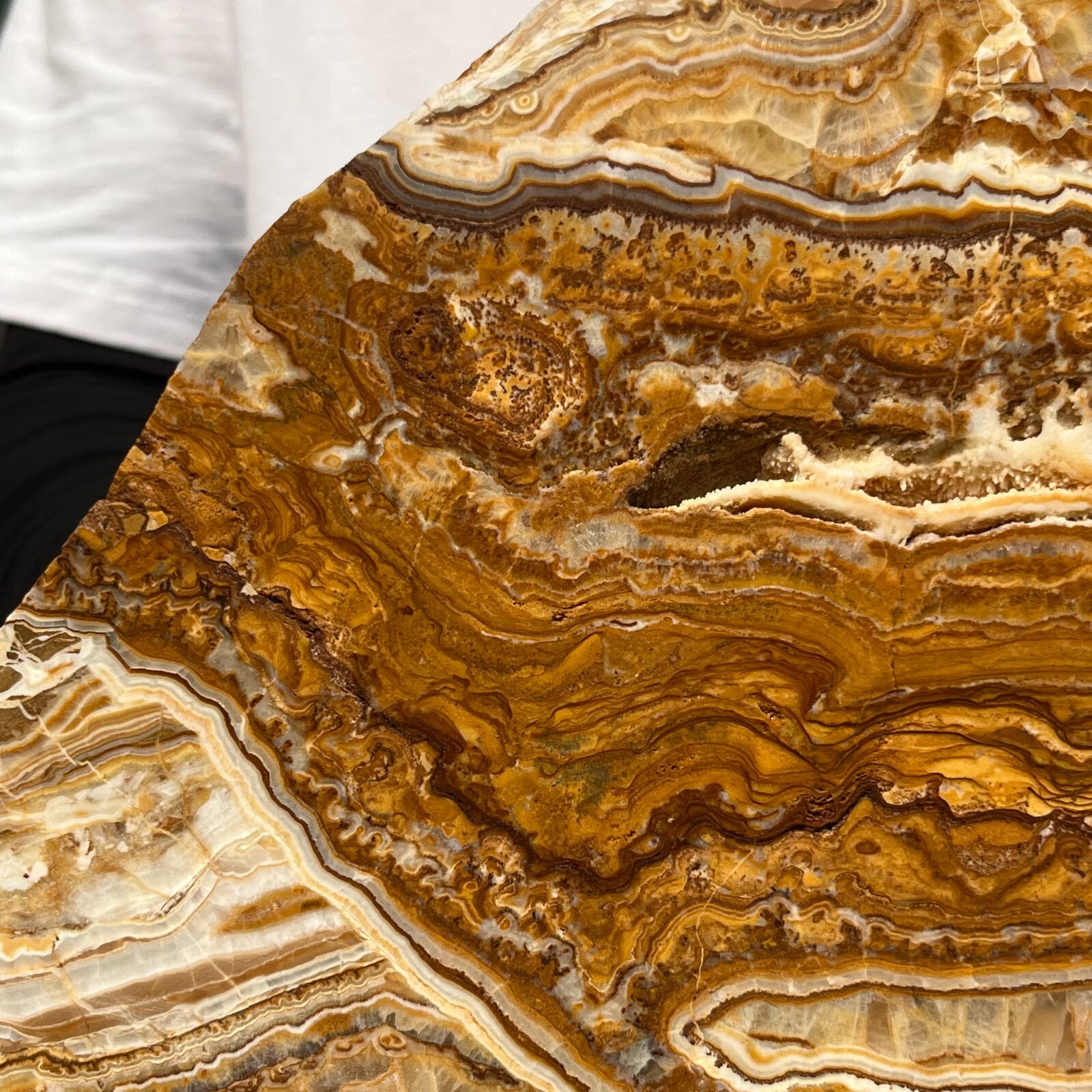 2130g Natural polychrome Banding Calcite Polished Slab Crystal Reiki Healing