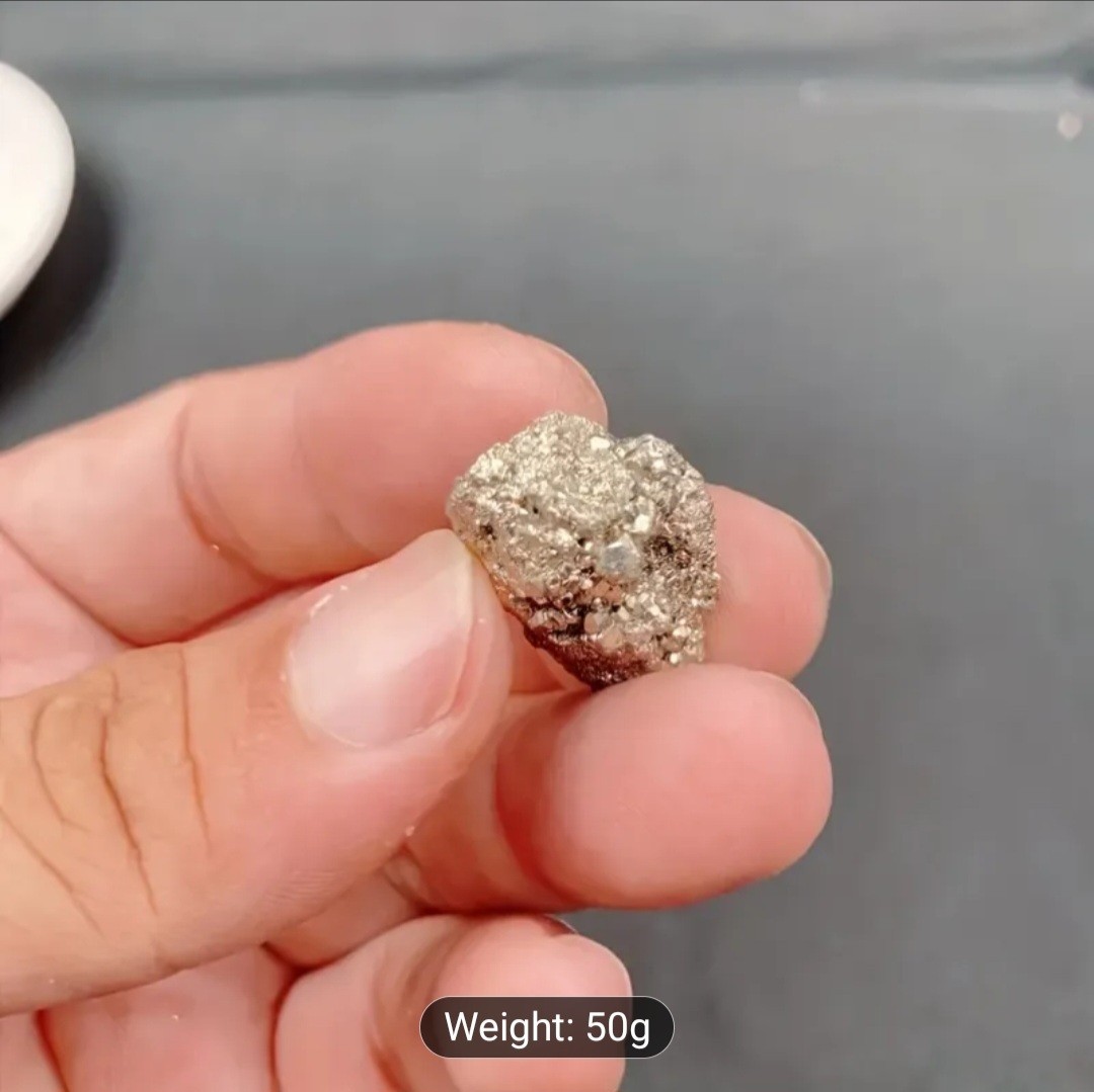 50-70G of 1pc of AAAA+ Grade Natural Pyrite Raw Stone, Irregular Chalcopyrite R