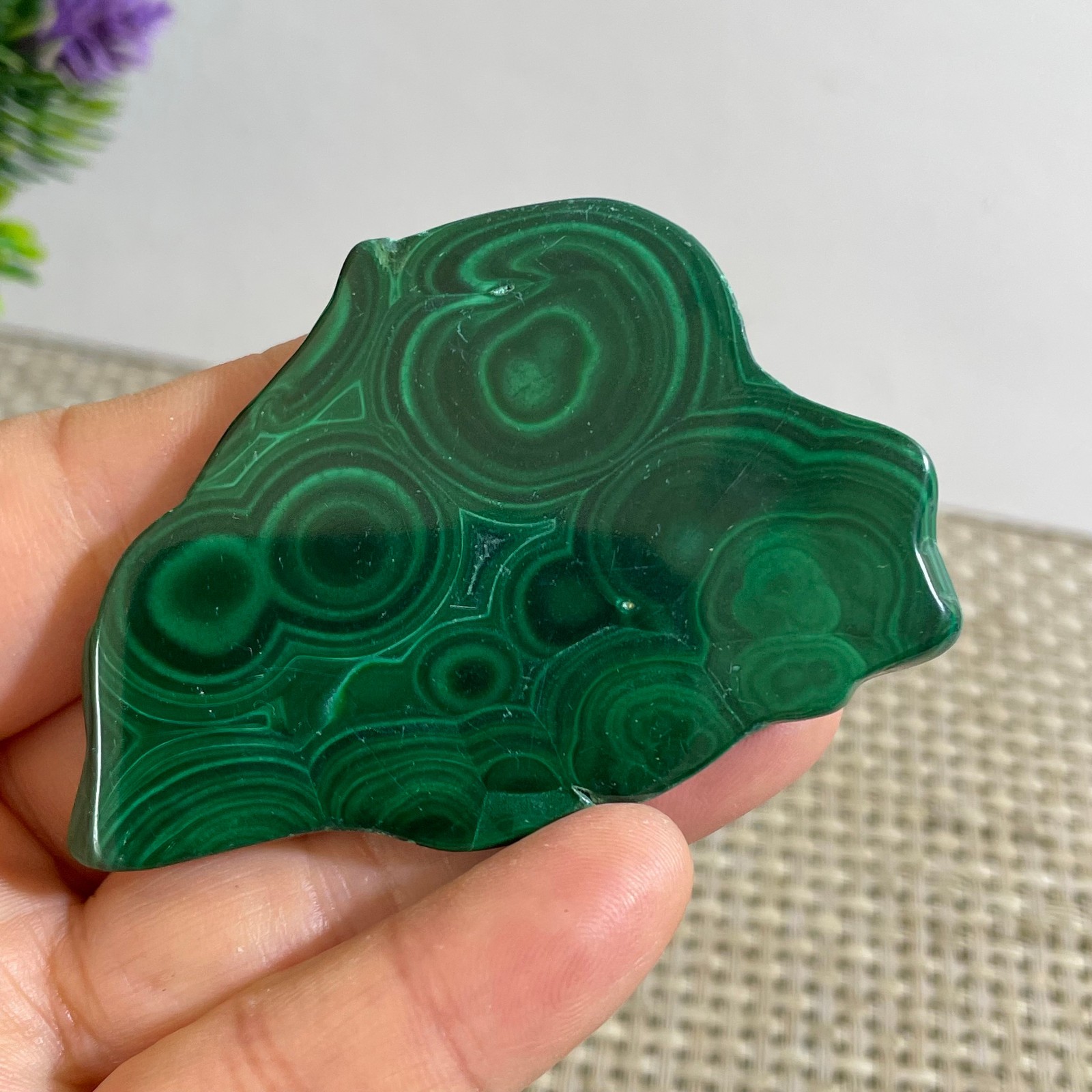 34g Genuine Malachite Crystal Slice Slab, Home Decor, Quartz Crystal Polished