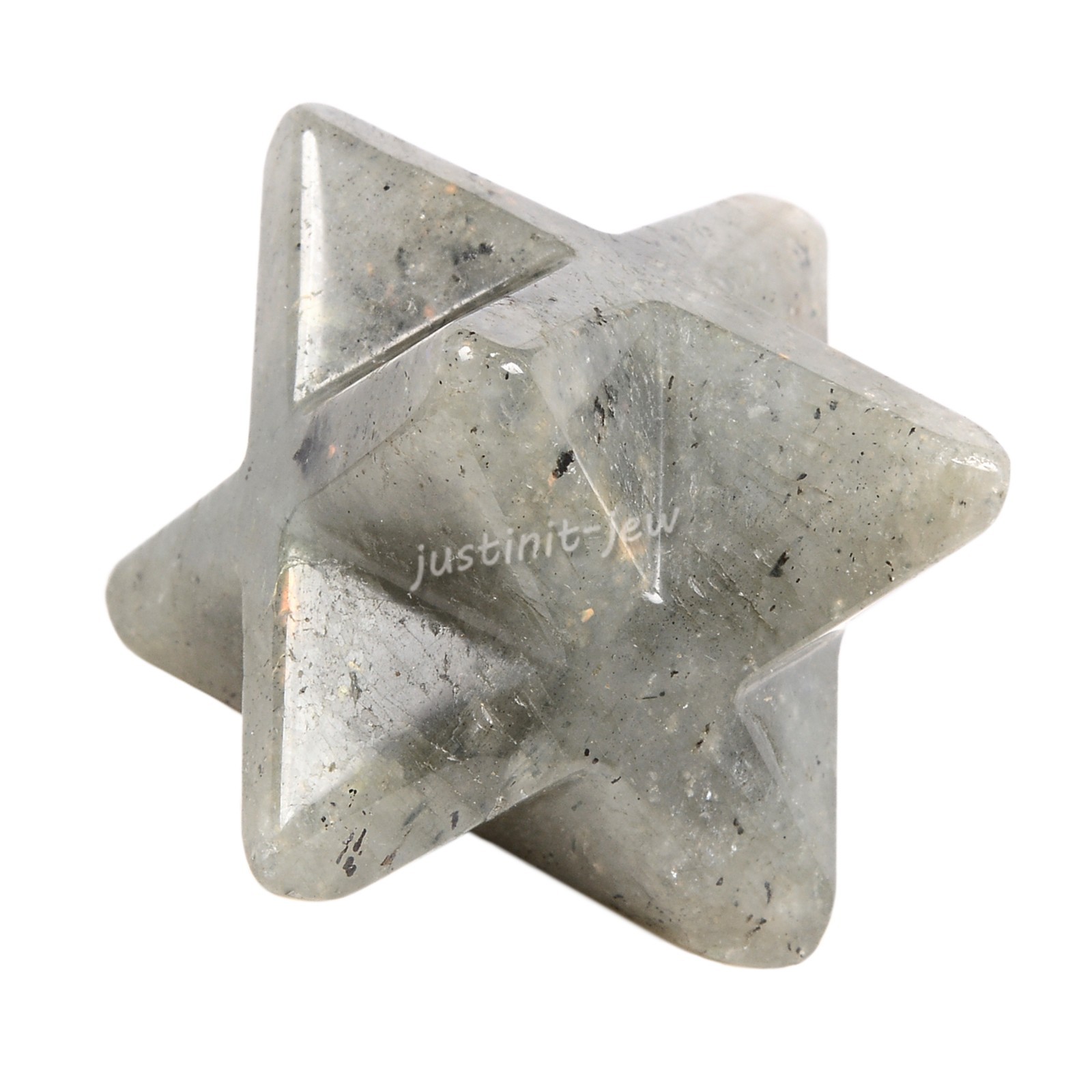 40mm Carved Gemstone Crystal Merkaba Star Healing Sacred Geometry Chakra Stone