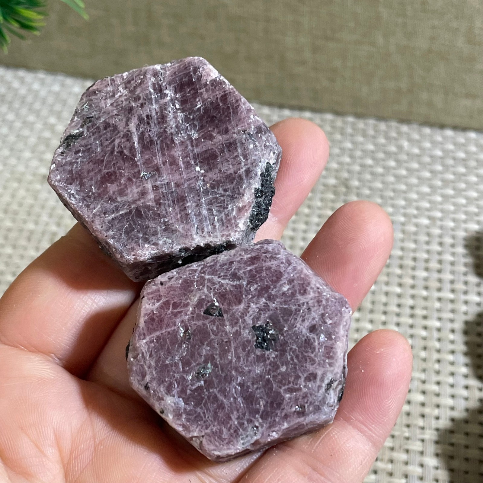 135g Red Corundum Ruby Rough Mineral Specimen reiki Healing 2pcs