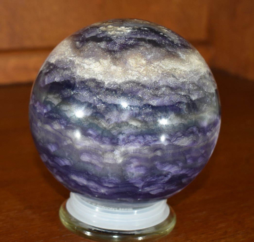 Purple Fluorite sphere 10 lb 8.8 OZ 143 mm