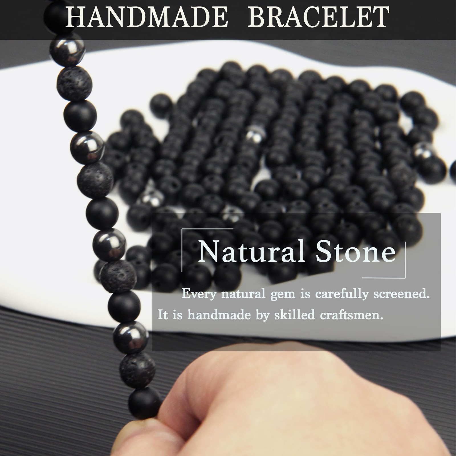 Black Obsidian Bracelets for Men Cross Bracelet Tourmaline Beaded Bracelets…
