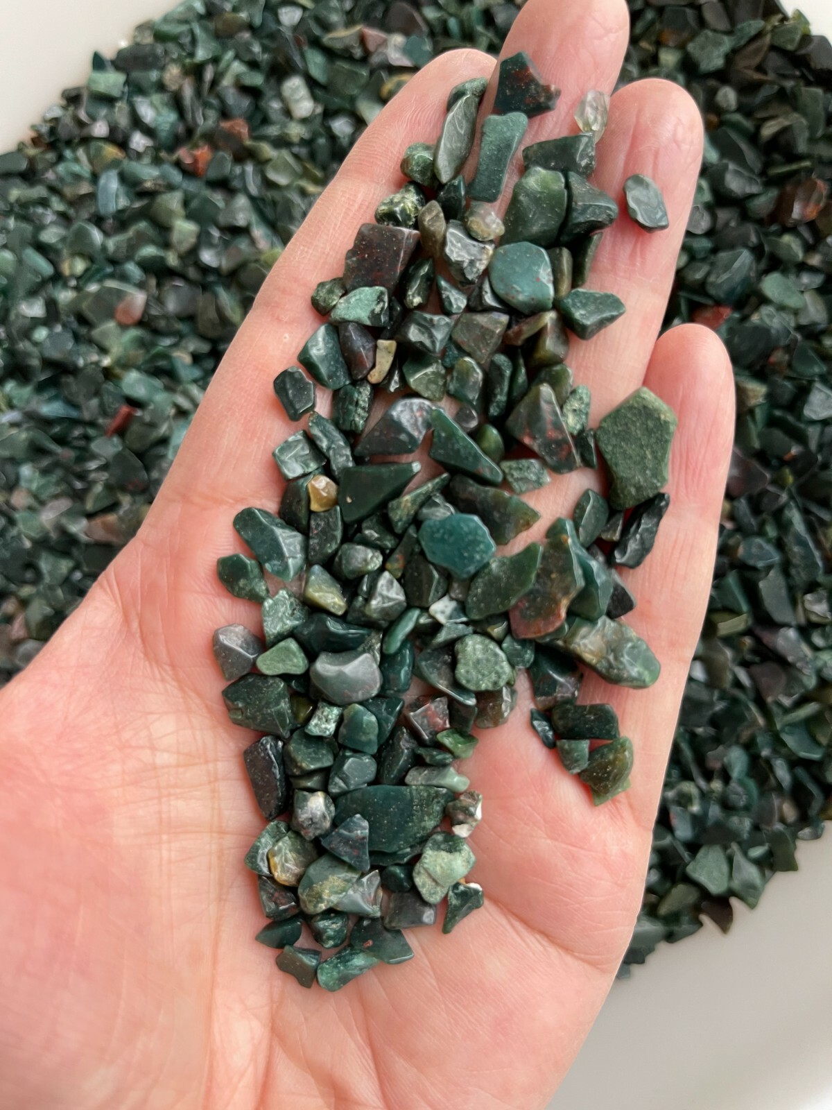 Grade A++ Bloodstone Semi Tumbled Gemstone Mini Chips 5 – 8mm,Wholesale Bulk Lot