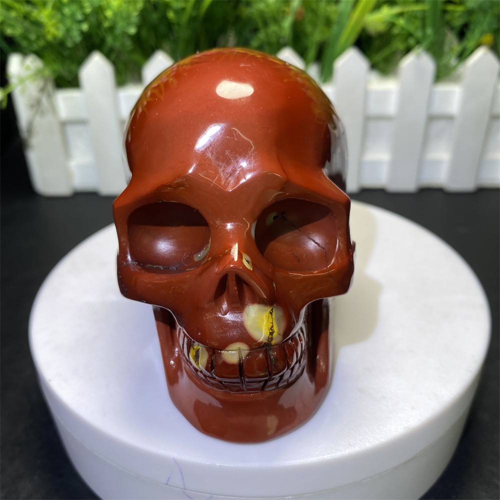 1.3LB 3.7″Natural Mookaite Jasper Skull Statue Crystal Carved Reiki Heal Decor
