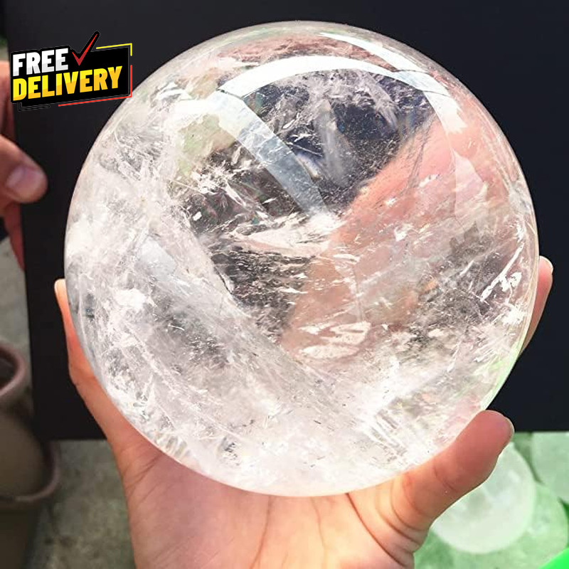 Natural Clear Quartz Crystal Ball White Crystal Sphere Healing Crystal Ball w…