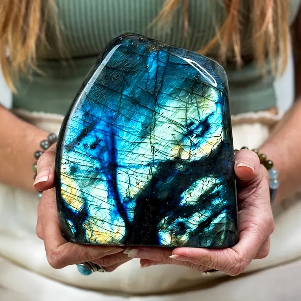 1.1-1.76LB Flash Labradorite Freeform Display Crystal Quartz Healing Decor Gift