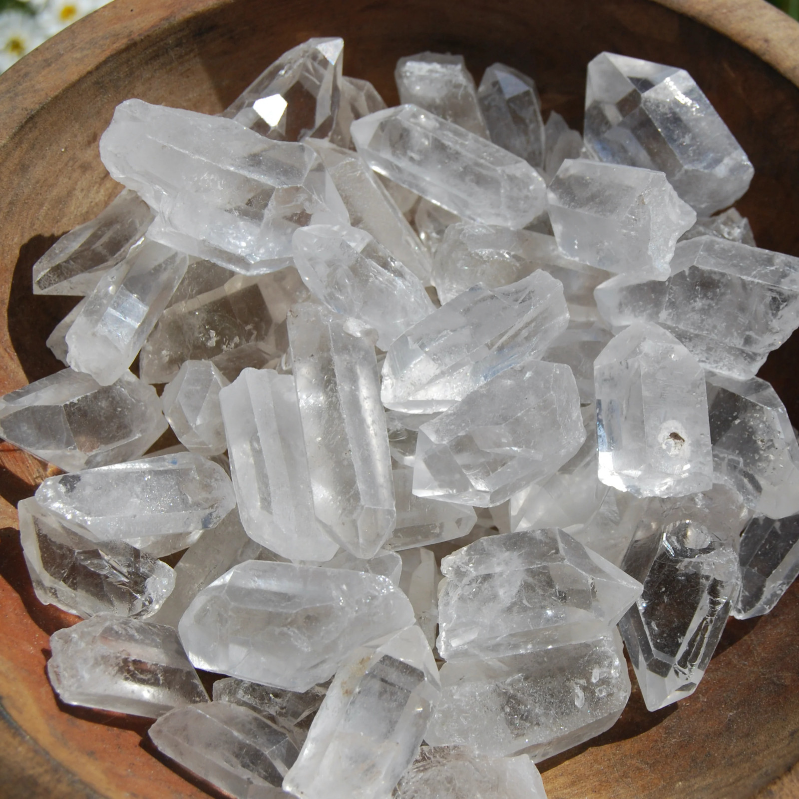 Raw Clear Quartz Crystal Points, 1in to 3in Rainbow Filled Clear Quartz Crystals