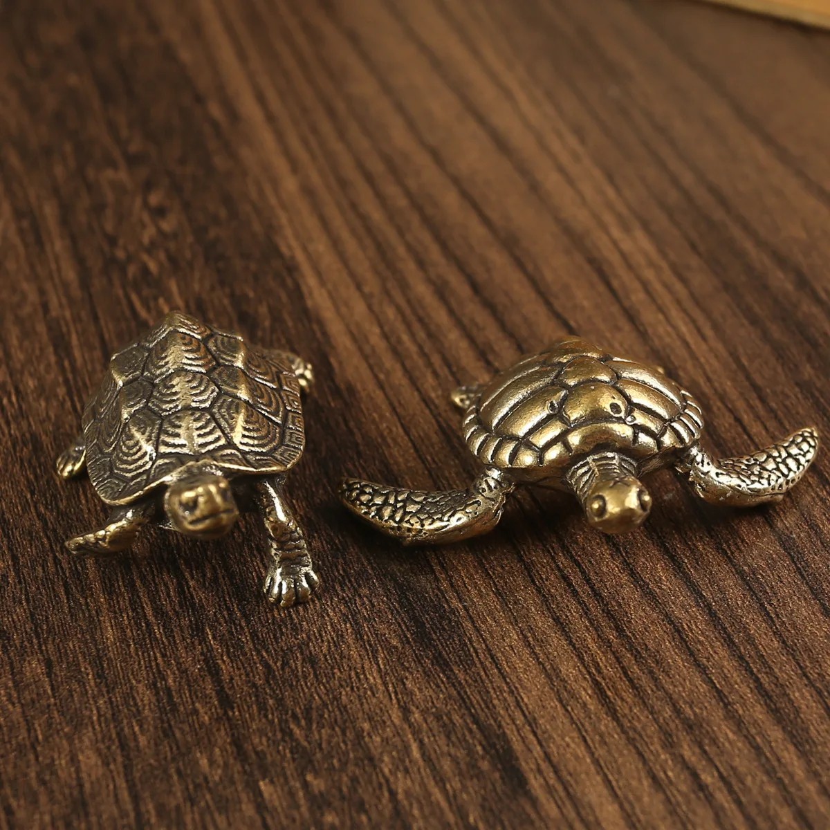 Vintage Copper Turtle Statue Feng Shui Tortoise Ornament Home Decor Gift