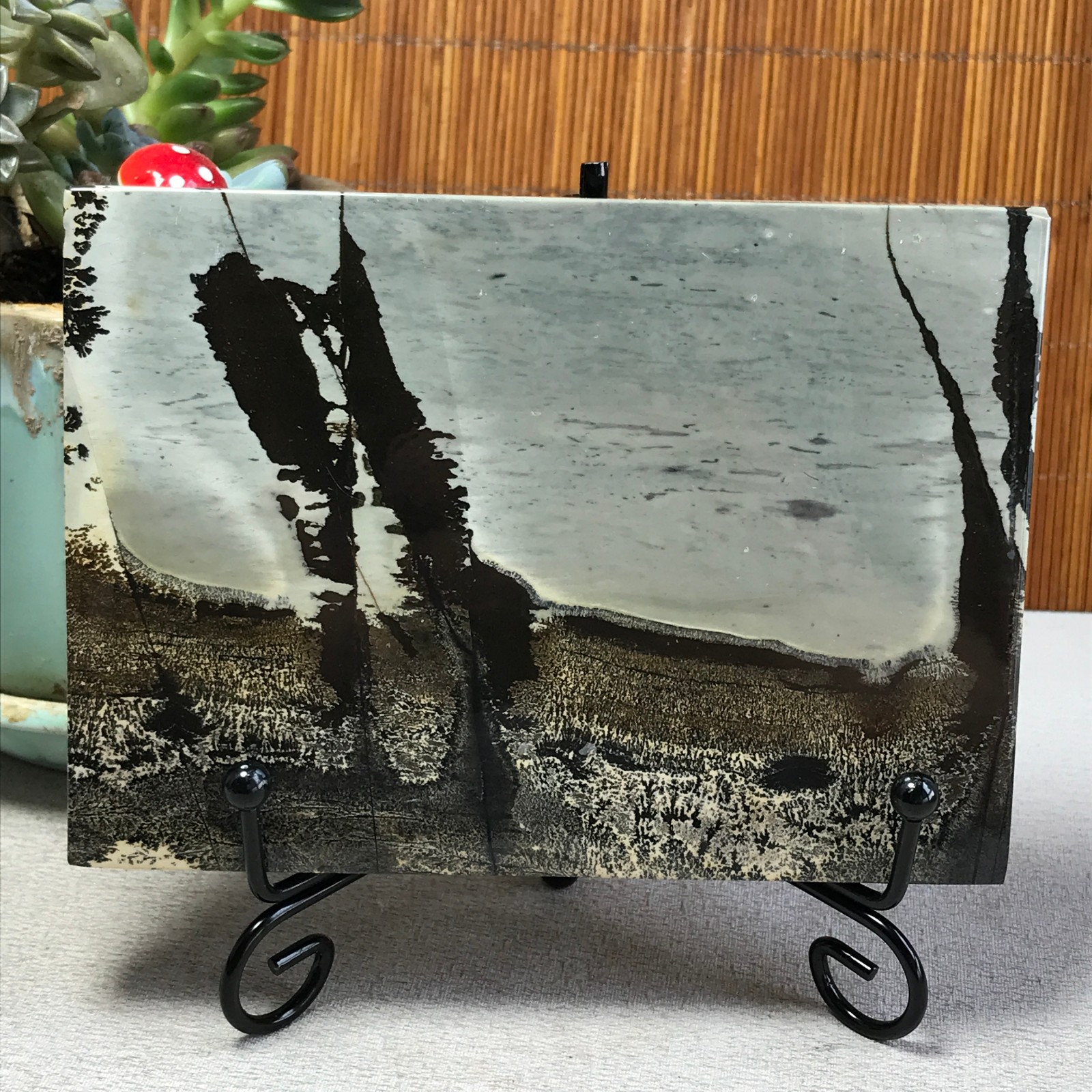 240g Natural Chinese painting stone crystal ornaments for home decoration A6411