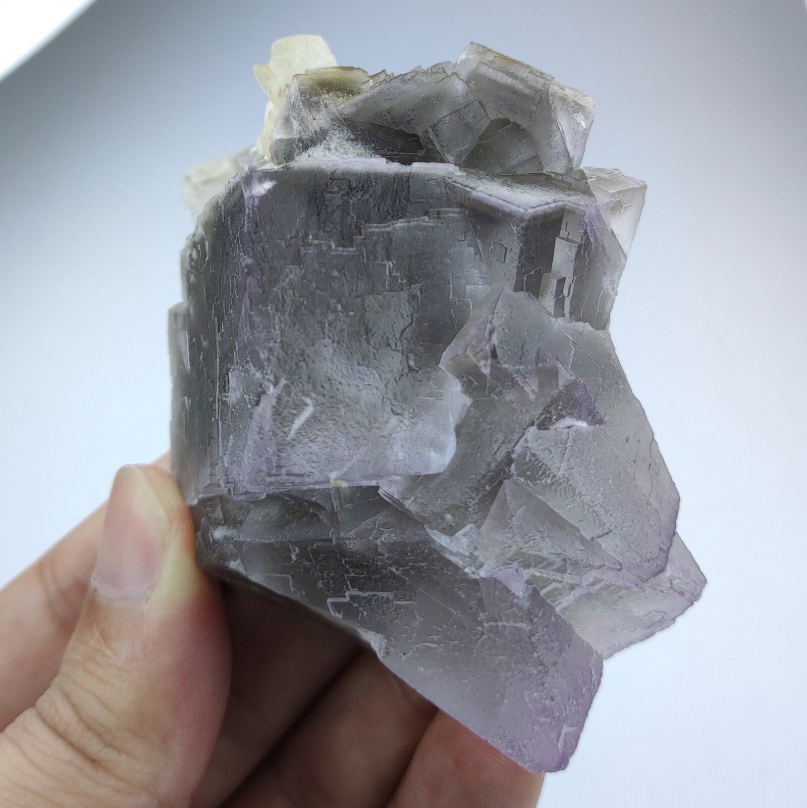 Cubic Fluorite Crystal, Light Purple Color And Phantom Zones, From Pakistan 223g