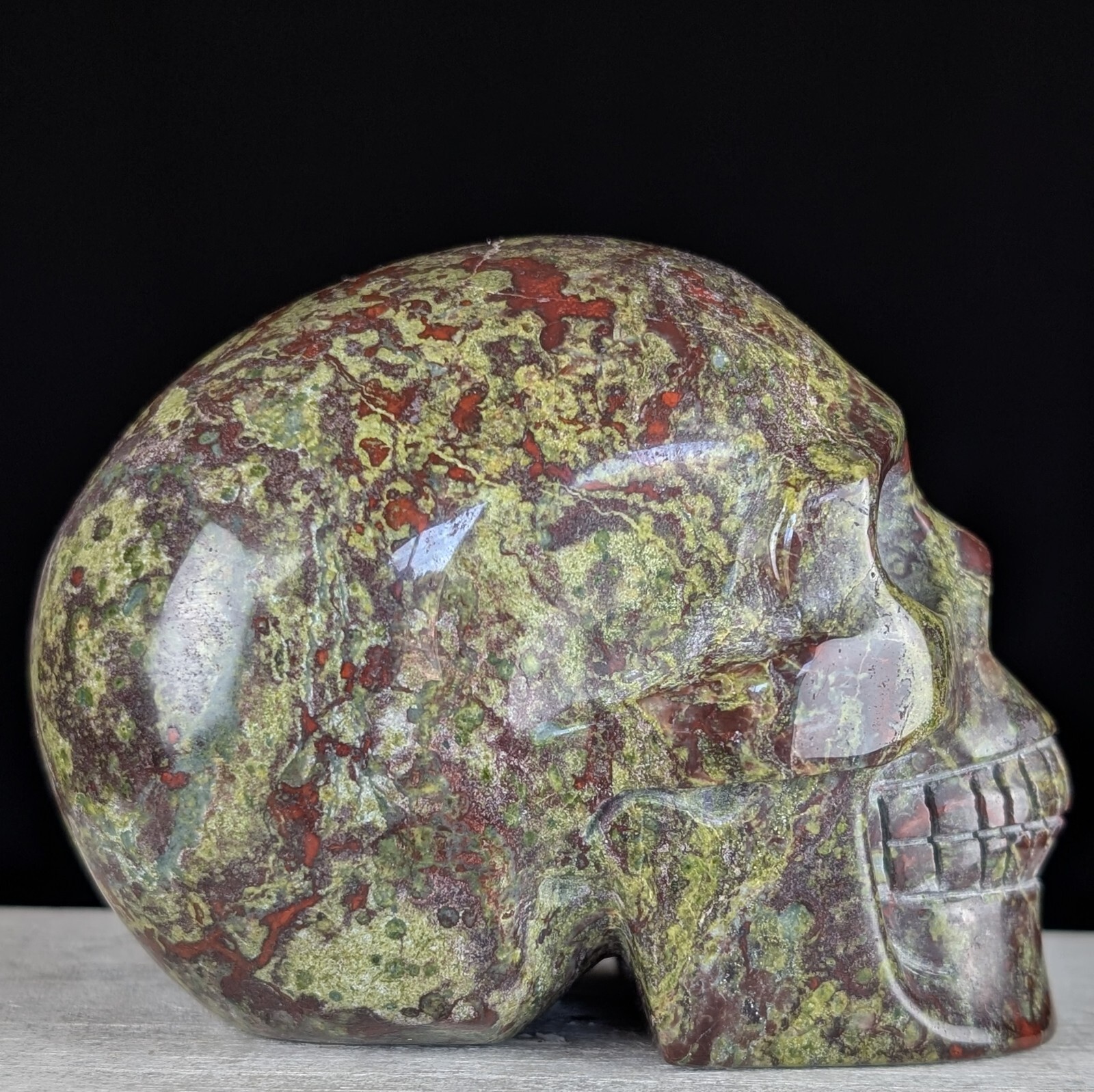 Dragon Blood Skull Carving Jasper Crystal Large Big Gemstone Chakra