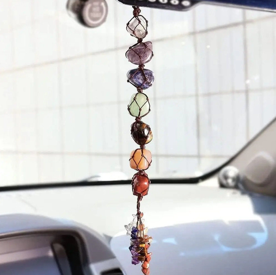 1pc Handmade 7 Chakra Healing Crystal Car & Home Window Charm Decoration – NEW