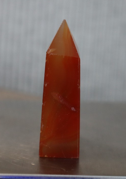 CARNELIAN POINT (4 SIDED) 2.10 INCHES TALL/ 40.4 GRAMS