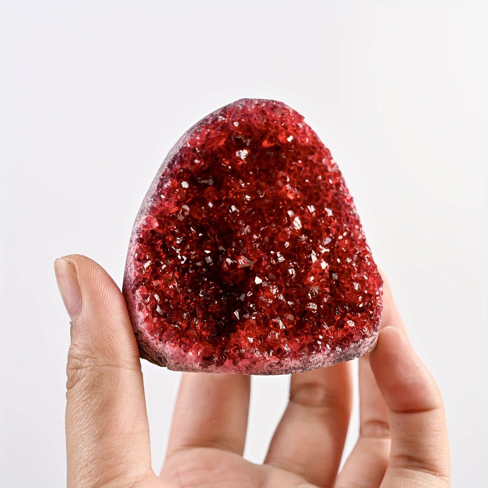 1PC Wine Red Geode Cluster with Display Stand Premium Crystal Home Office Decor