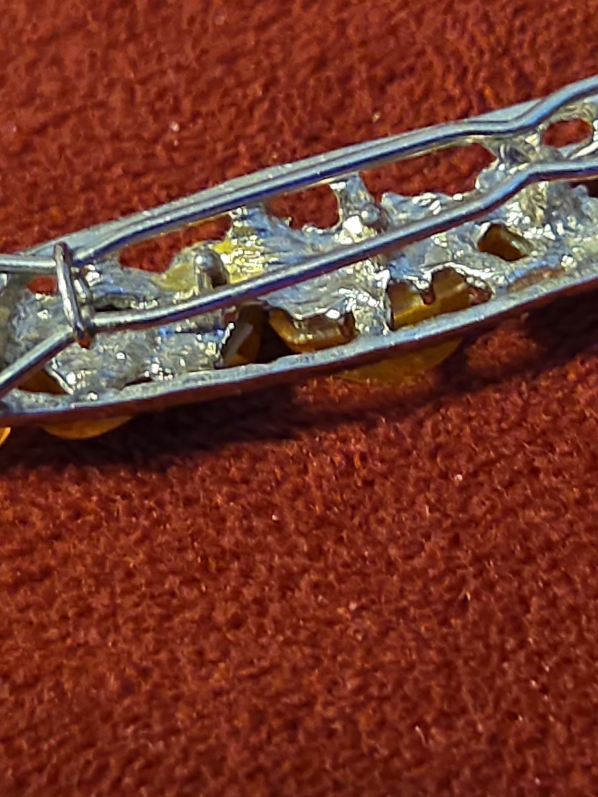 Set Of Barettes With Crystals And Yellow Stones