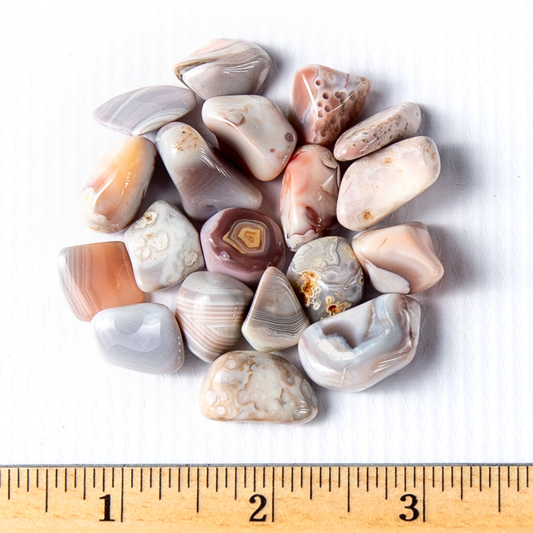 1/4 lb Tumbled Pink Botswana Agate Gemstone Crystals 40-55 Stones Gem Specimens