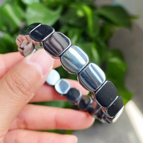 10*3.5mm Natural Terahertz Wave Gemstone Beads Bracelet AAA