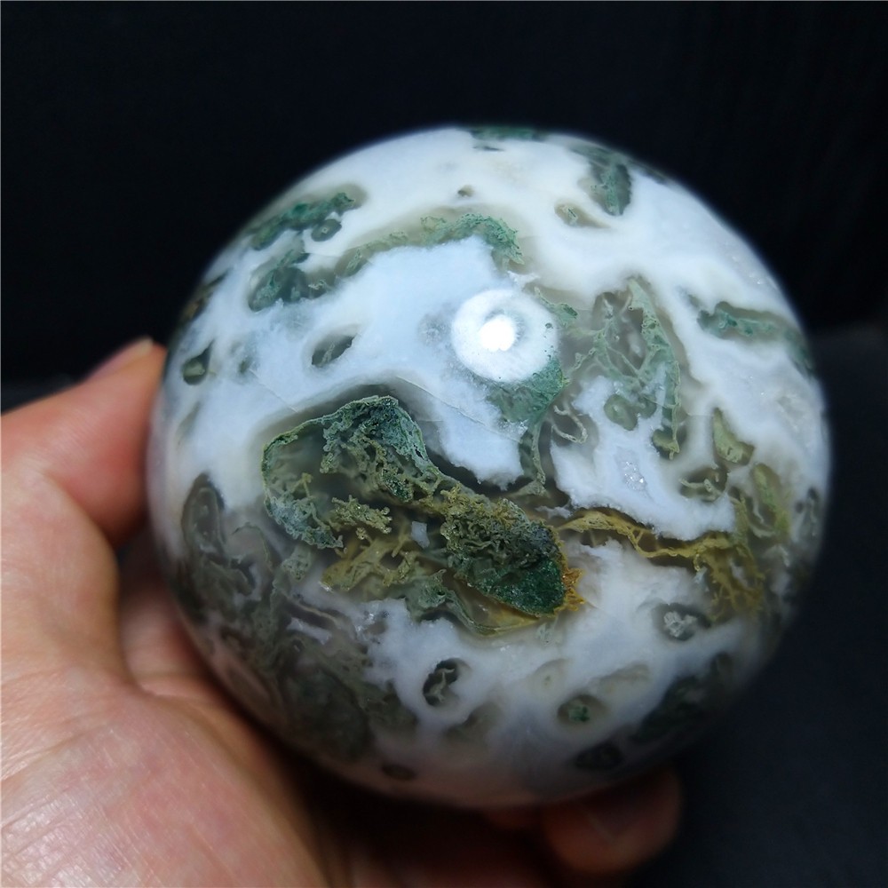 RARE 620.4G Natural Polished Colorful Agate stone Ball Healing Madagascar A419
