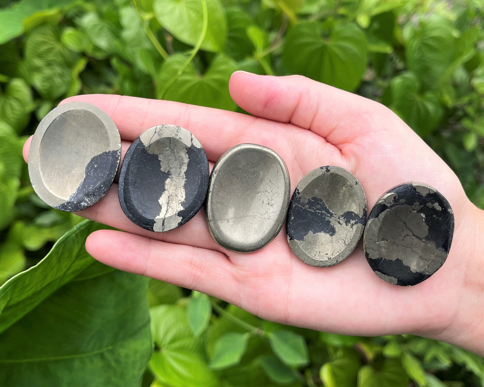 Pyrite Worry Stone (Polished Pyrite Crystal Gemstone, Pyrite Pocket Palm Stone)