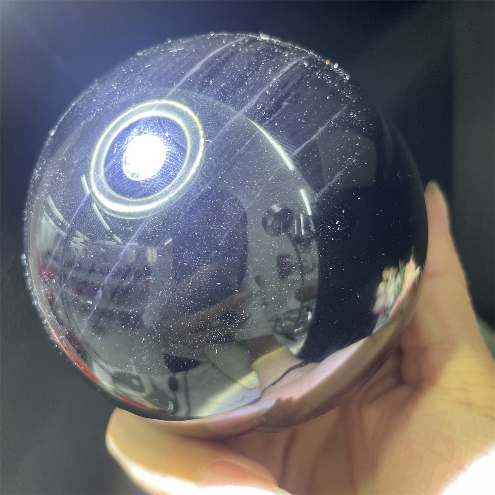 2LB 3.5″ Natural Rainbow Obsidian Sphere Ball Carved Crystal Quartz Decor Reiki
