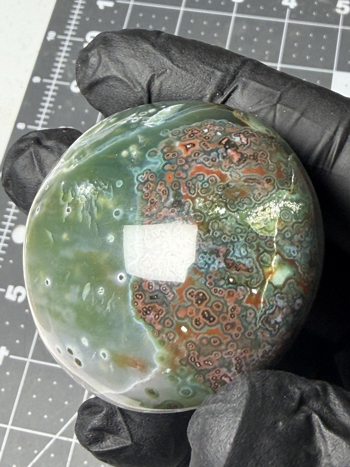 Gorgeous Ocean Jasper Palm Stone Orbs Marovato