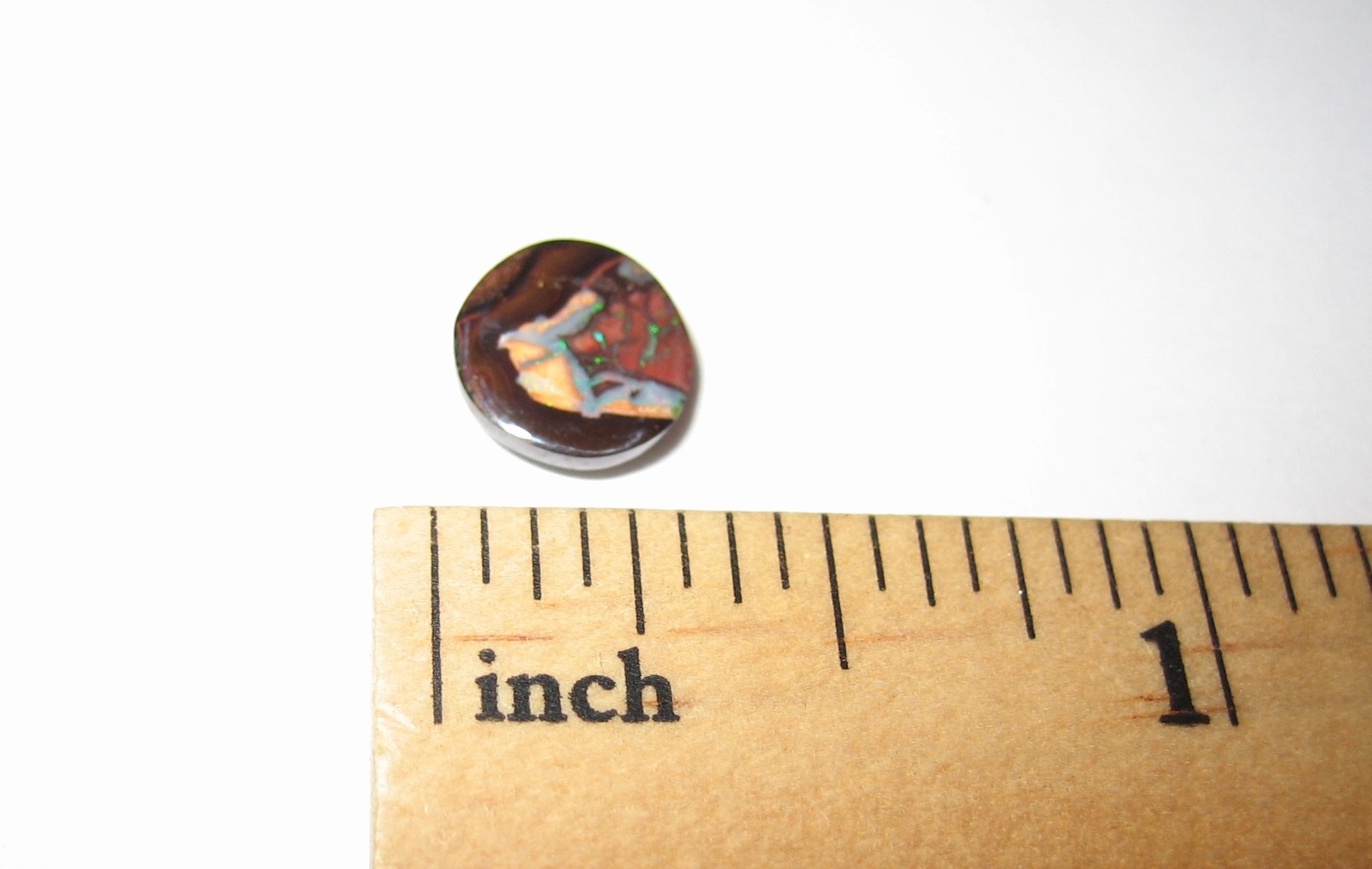 8mm POLISHED ROUND BOULDER OPAL CRYSTAL STONE CABOCHON FROM AUSTRALIA 1.65cts *1