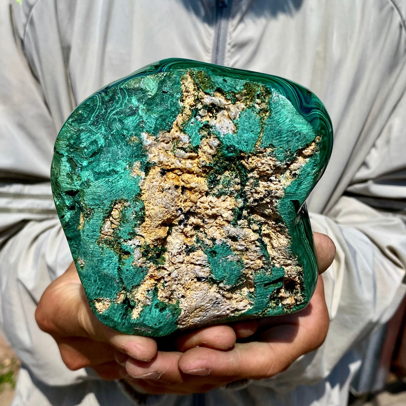 2.4LB Natural glossy Malachite transparent cluster rough mineral sample