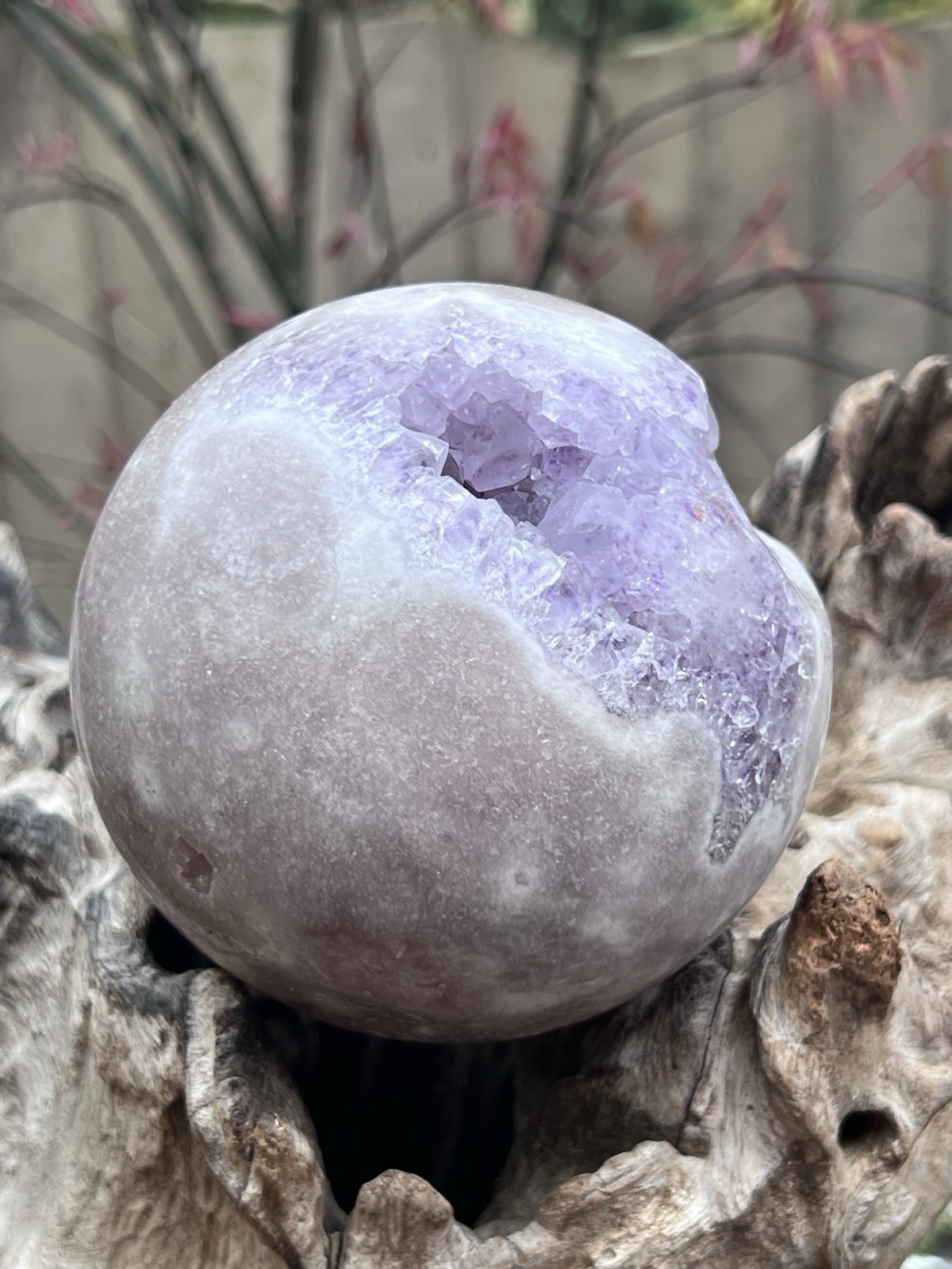 Pink Amethyst Crystal Ball Druzy Brazilian Large 1511g AAA+ 110mm 29