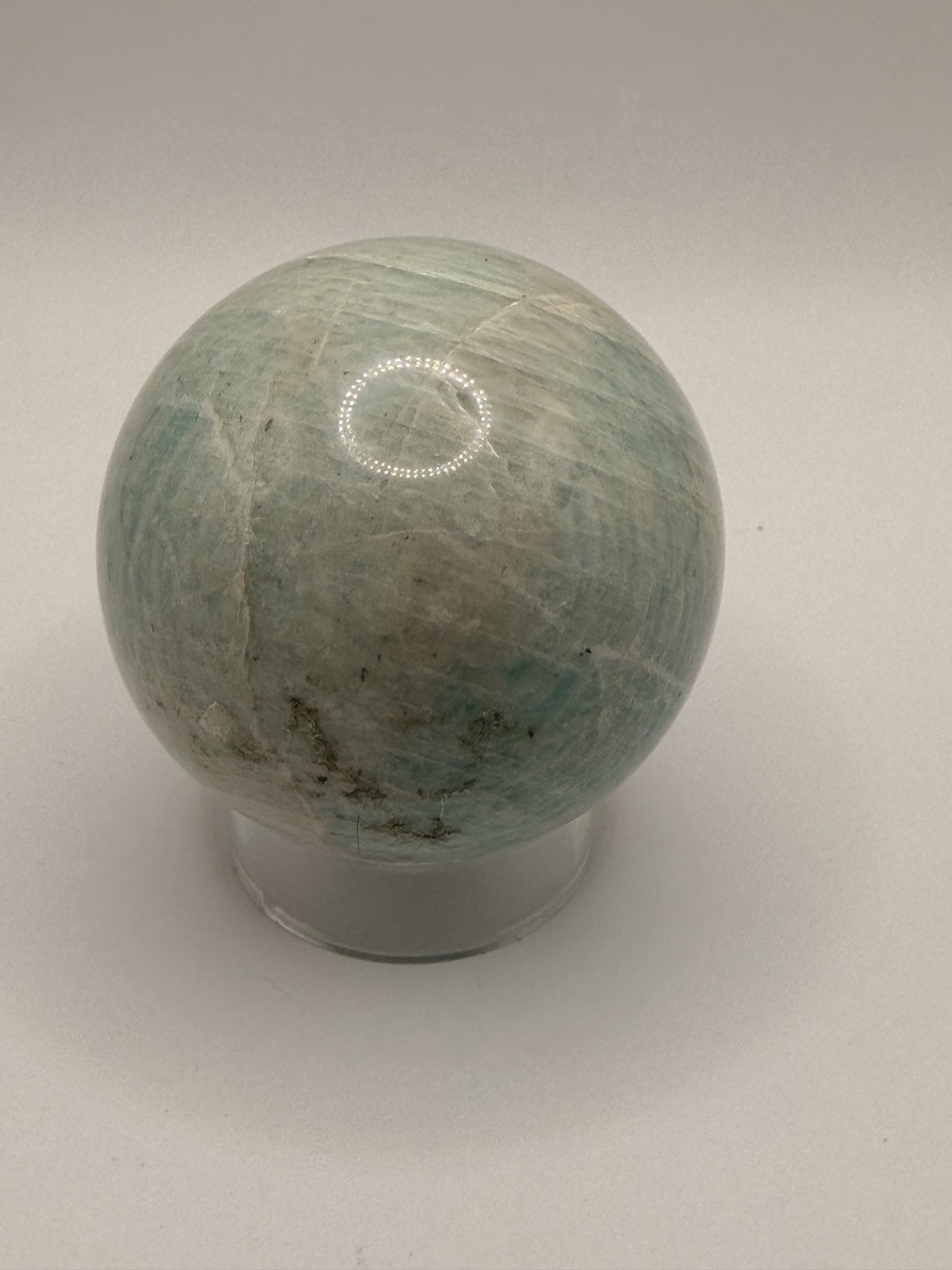 Natural Amazonite Crystal Sphere 50mm 2 inch with Stand Healing Stone