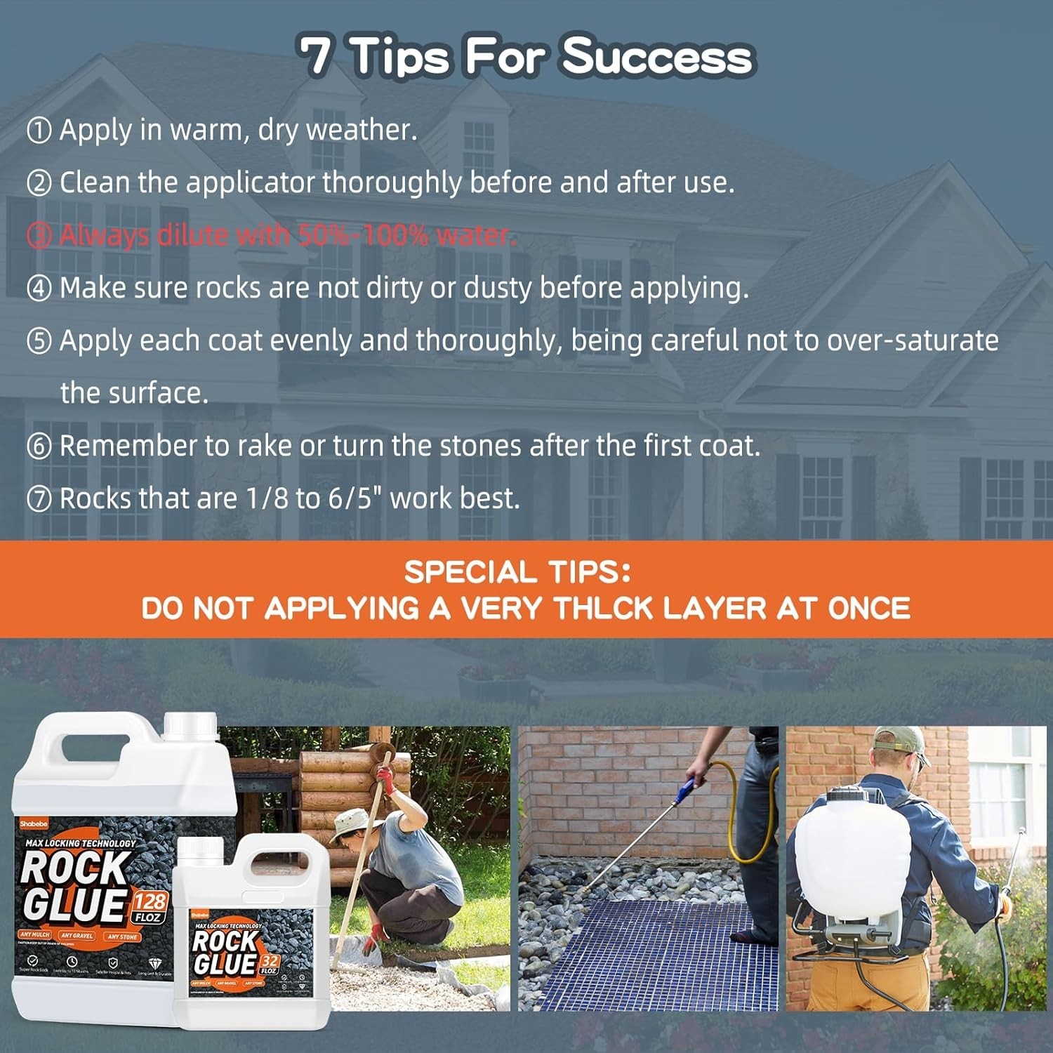 1 Gallon Non-Toxic Rock Glue for Landscaping – Long-Lasting and Clear Drying