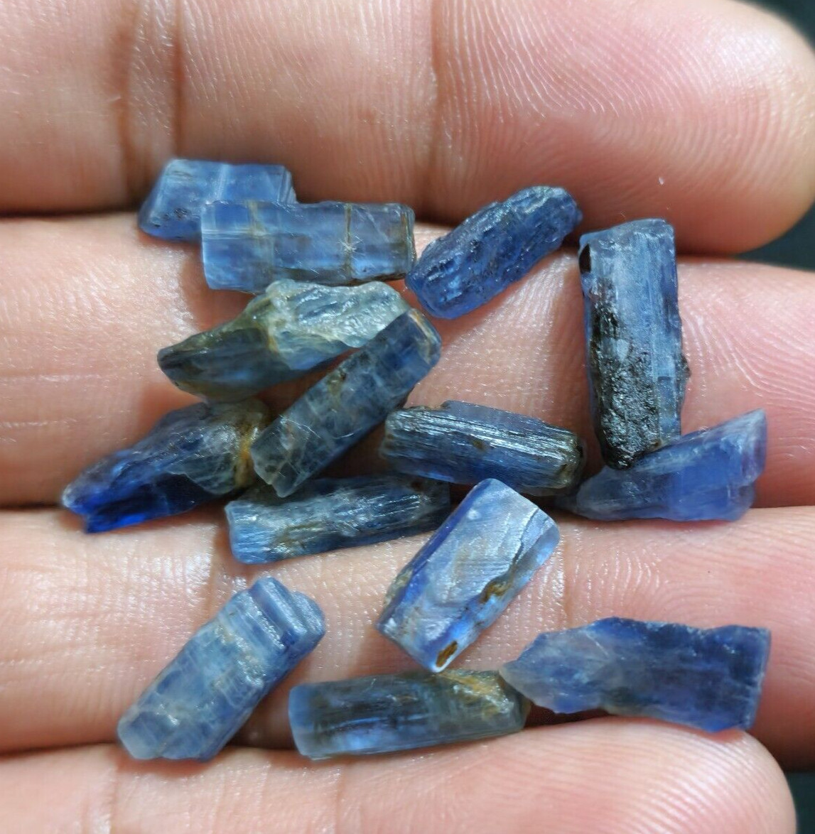 Amazing Blue Kyanite Raw 14 Pcs Lot Size 11-15 MM Loose Gemstone For Jewelry
