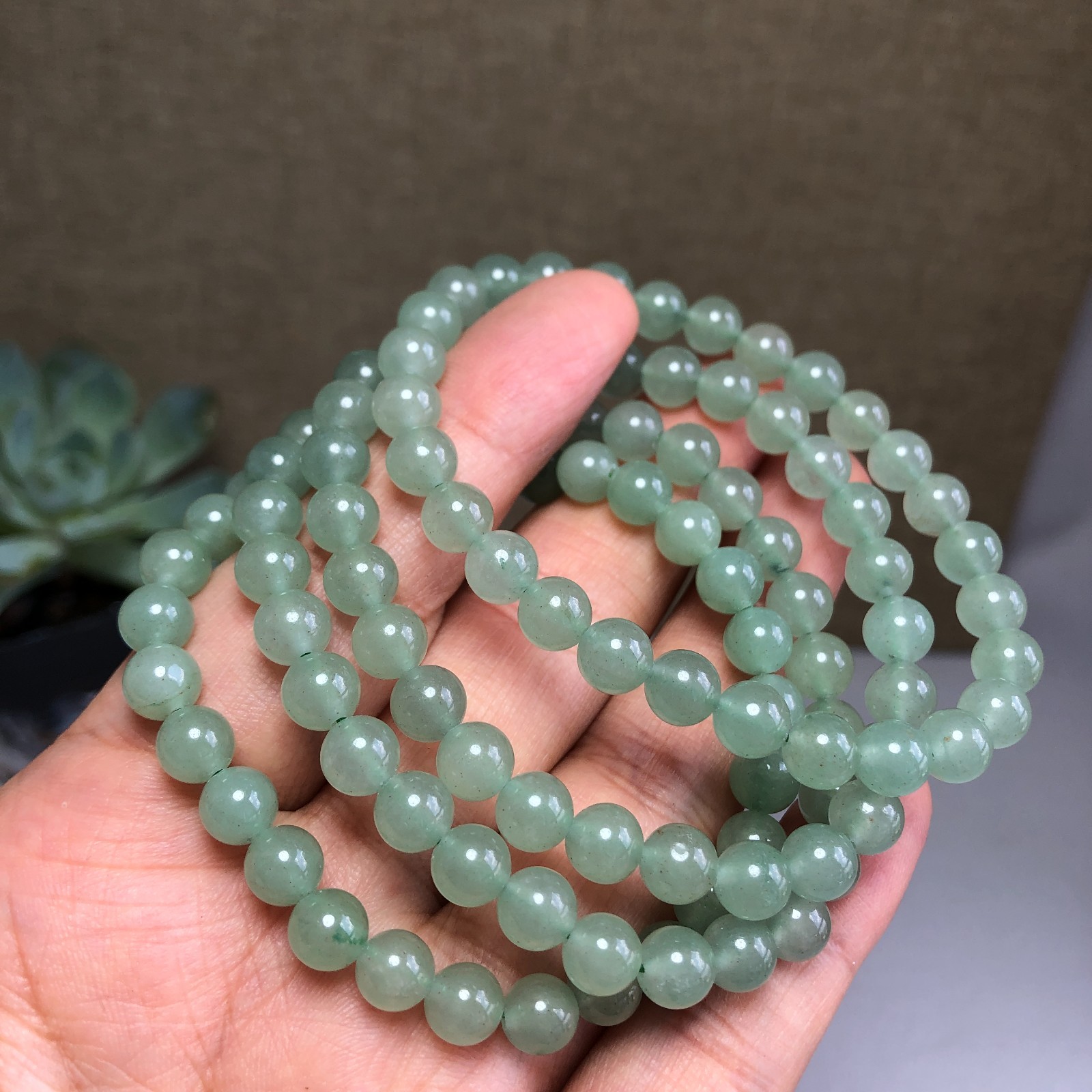 5Pcs Wholesal Natural AVENTURINE Agate Stone bracelets Crystal ball sphere 6mm