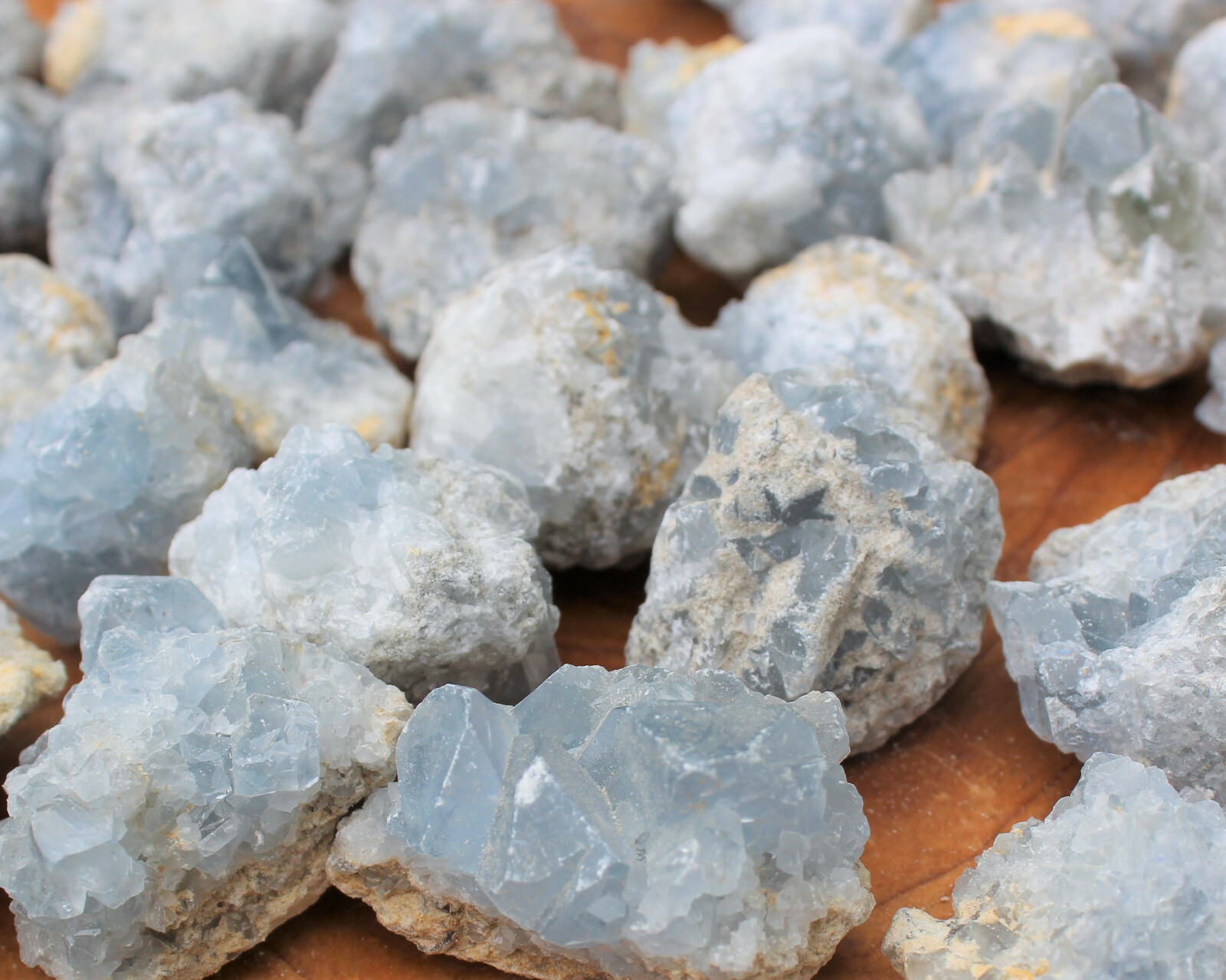 Mini Celestite Crystal Cluster Bulk Wholesale Lots (Sky Blue Celestite Druze)