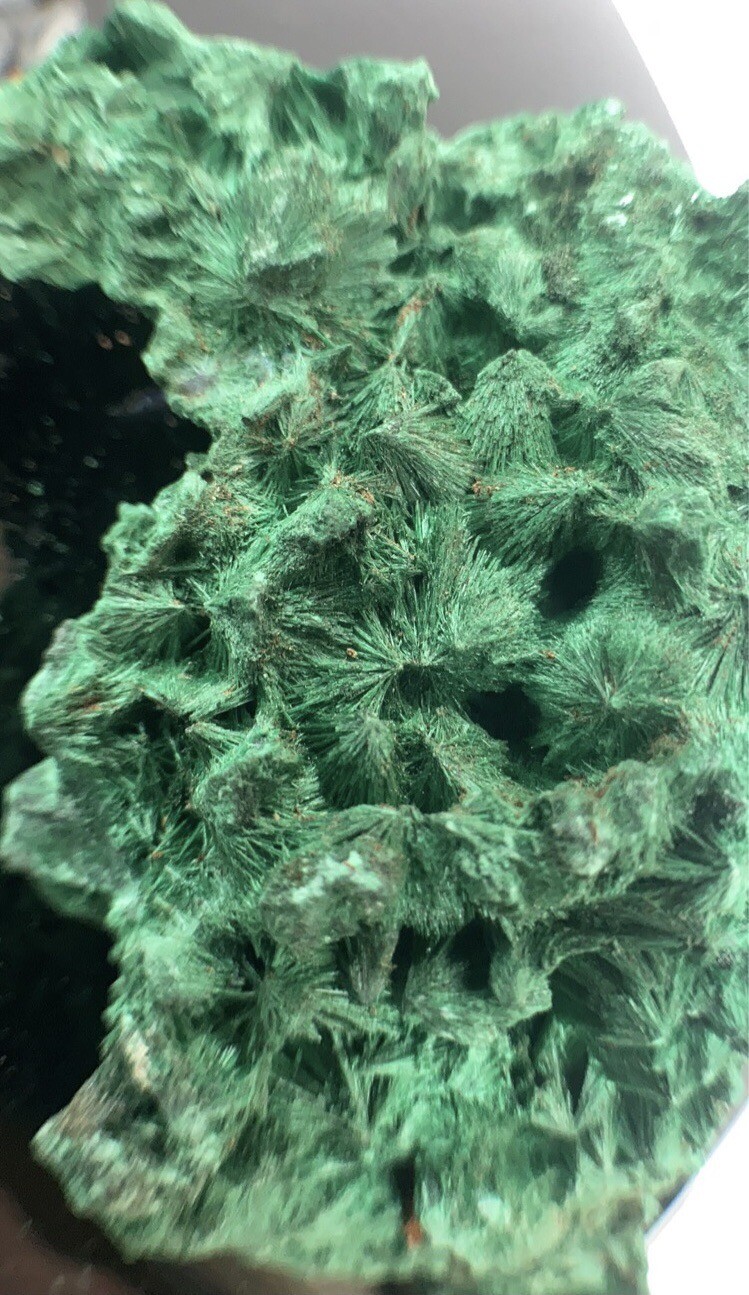 Raw Fibrous/Druzy Malachite Specimen Crystal Gemstone, 185-Gram / From Congo
