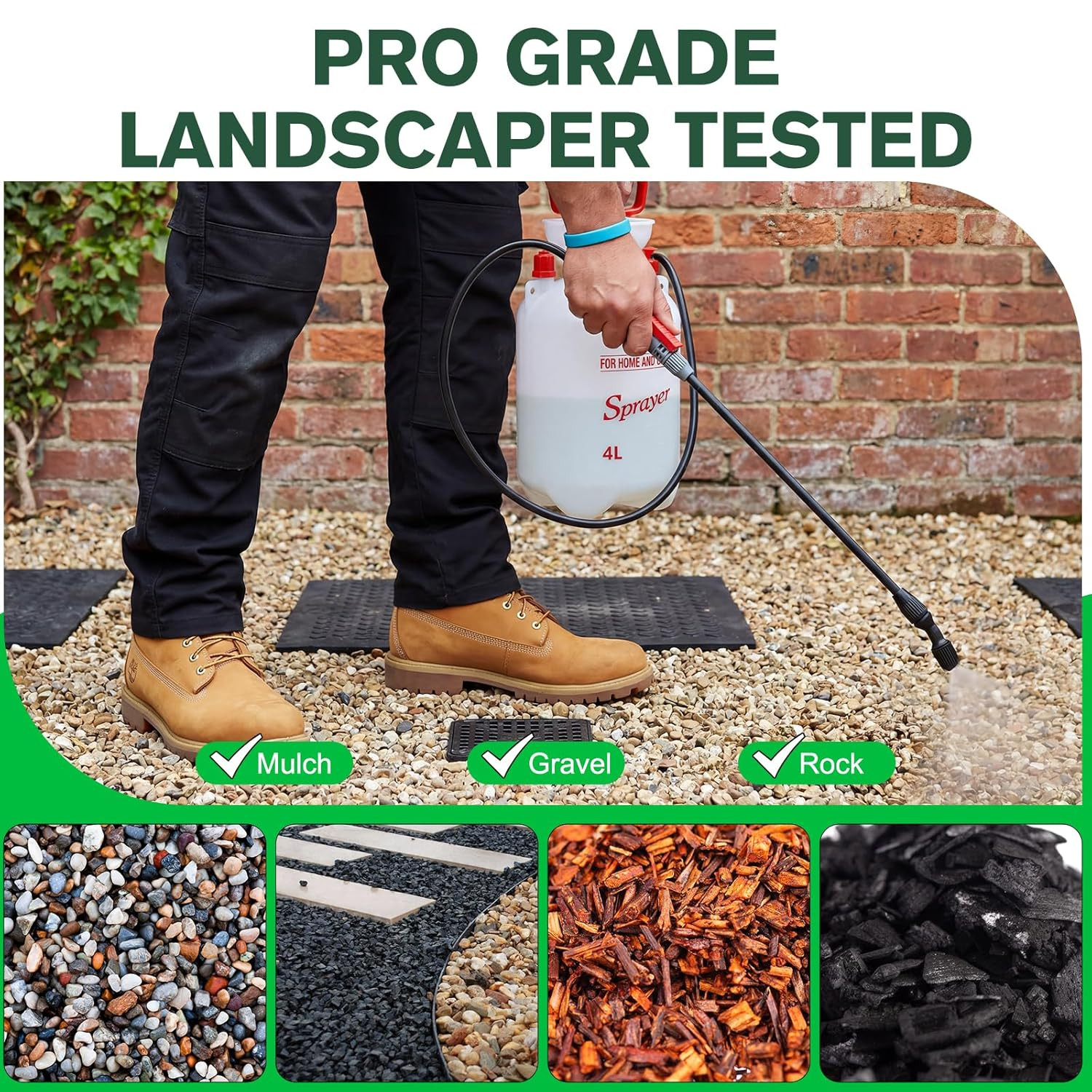 Rock Glue for Landscaping with Sprayer, Mulch Binder Pea Gravel Adhesive Concent