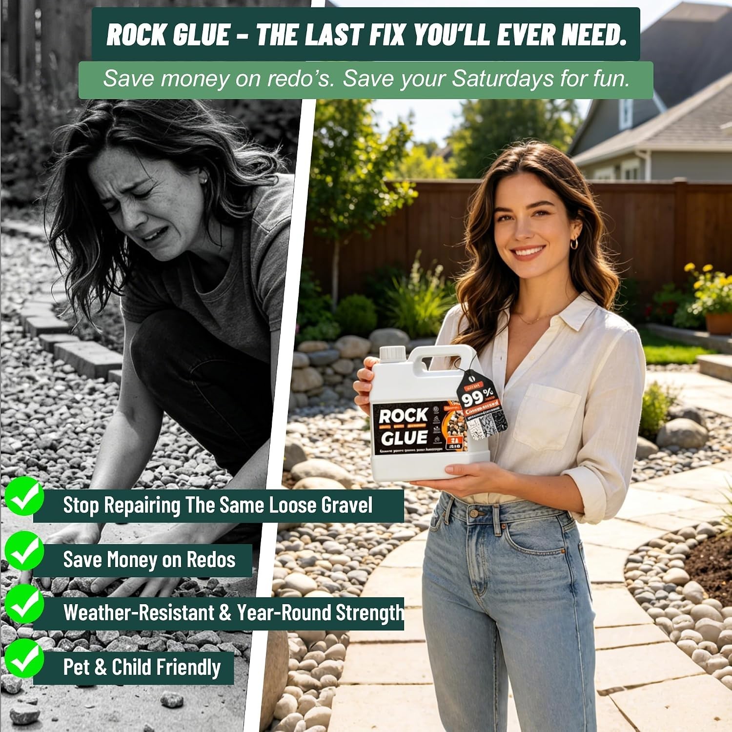 Multi-Purpose 34oz Rock Glue – Quick-Drying, Pet-Friendly Adhesive for Gardens